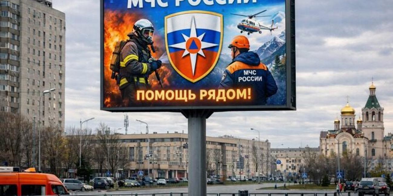 Еще один светодиодный экран нашей компании для МЧС