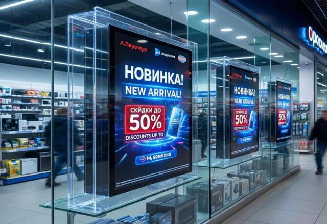 Прозрачные экраны для ветрин