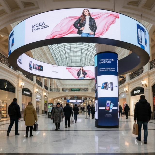 Гибкие LED экраны для ТЦ и магазинов