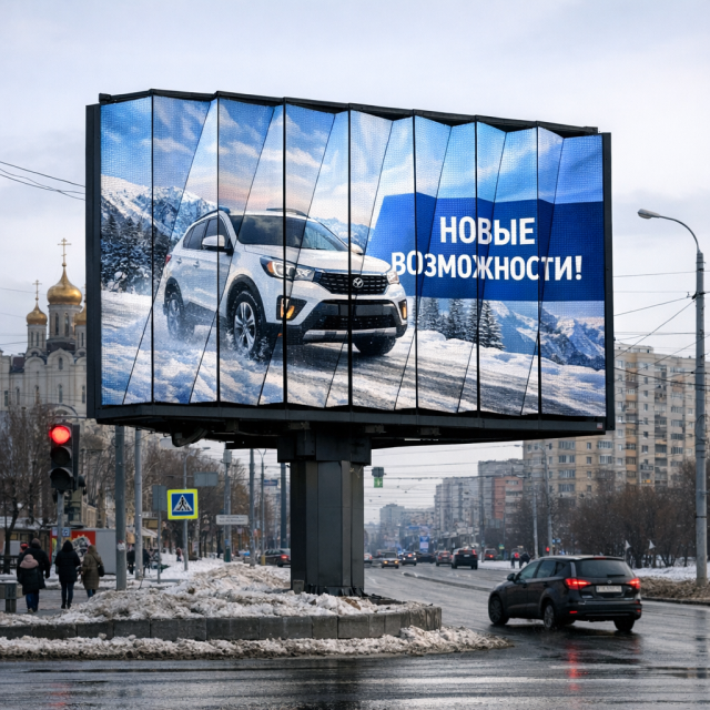 Призматроны (трехгранные вращающиеся светодиодные призмы)