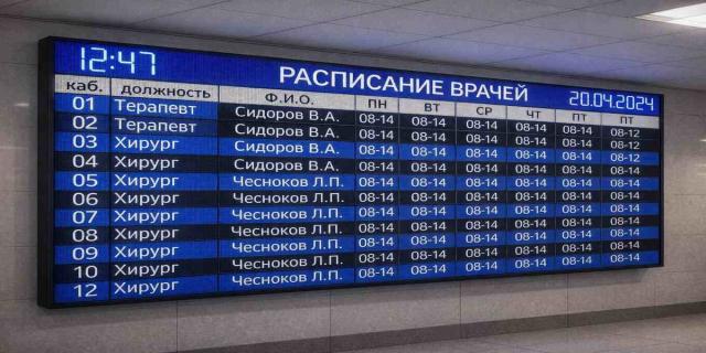 Светодиодные табло для помещений