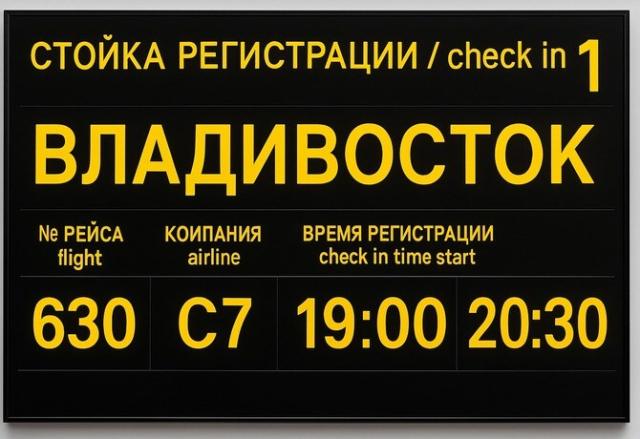 Табло "Стойка регистрации"