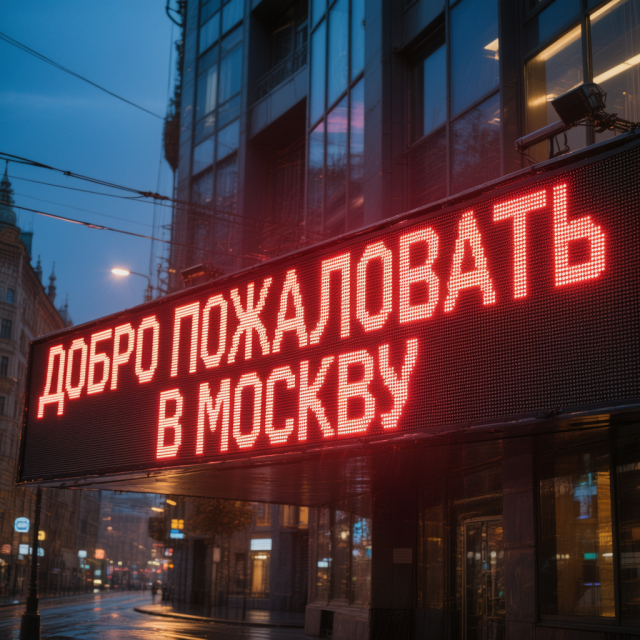 Одноцветная (монохромная) видеовывеска